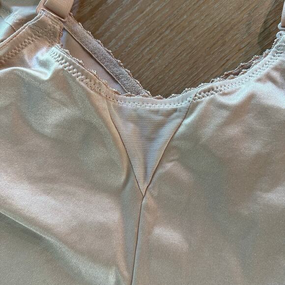 Ruby Ribbon V-Neck Sheer Slip Pale Style 3041 Size 38 - Picture 6 of 8